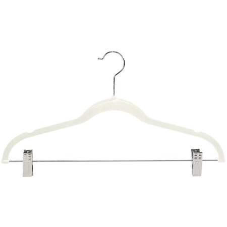 Simplify Velvet Hangers with Clips in Ivory, 6PK 23250-IVORY